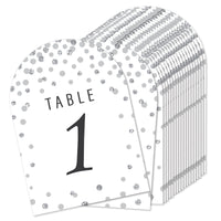 Silver Wedding - Wedding Receptions, Parties or Events Double-Sided 5 x 7 inches Cards - Table Numbers - 1-20