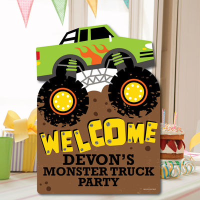 Smash and Crash - Monster Truck - Party Decorations - Boy Birthday Party Personalized Welcome Yard Sign