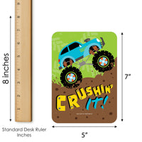 Smash and Crash - Monster Truck - Picture Bingo Cards and Markers - Boy Birthday Party Bingo Game - Set of 18