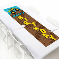 Smash and Crash - Monster Truck - Boy Birthday Party Front Door Decoration - Vertical Banner