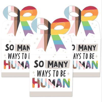 So Many Way to Be Human - Square Favor Gift Boxes - Pride Party Bow Boxes - Set of 12