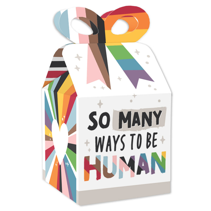 So Many Way to Be Human - Square Favor Gift Boxes - Pride Party Bow Boxes - Set of 12