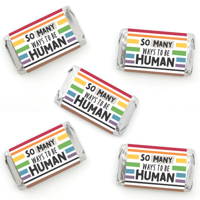 So Many Ways to Be Human - Mini Candy Bar Wrapper Stickers - Pride Party Small Favors - 40 Count
