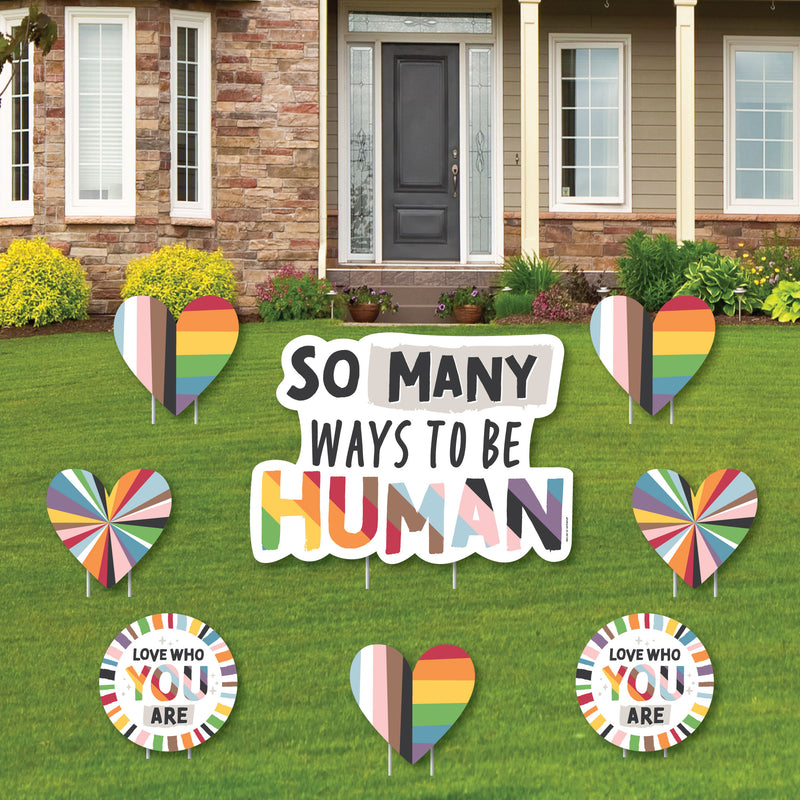 So Many Ways to Be Human - Yard Sign and Outdoor Lawn Decorations - Pride Party Yard Signs - Set of 8
