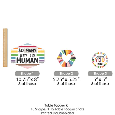 So Many Ways to Be Human - Pride Party Centerpiece Sticks - Table Toppers - Set of 15