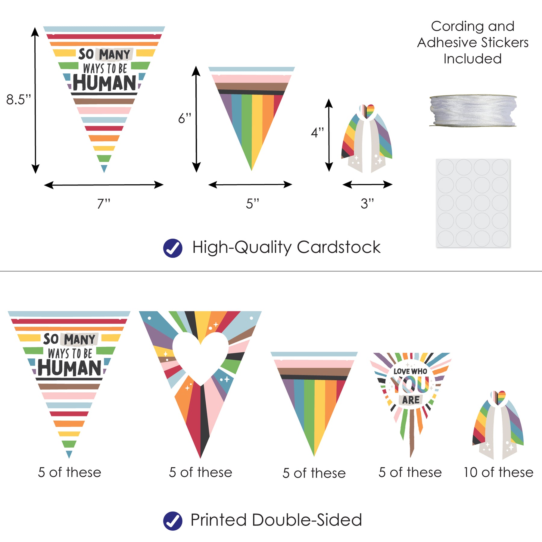 So Many Ways to Be Human - DIY LGBTQIA+ Pride Party Pennant Garland ...