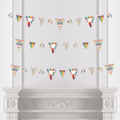 So Many Ways to Be Human - DIY Pride Party Pennant Garland Decoration - Triangle Banner - 30 Pieces