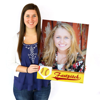 Grand Slam - Fastpitch Softball - Photo Yard Sign - Birthday Party or Baby Shower Decorations