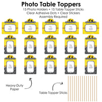 Grand Slam - Fastpitch Softball - Birthday Party or Baby Shower Picture Centerpiece Sticks - Photo Table Toppers - 15 Pieces