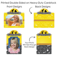 Grand Slam - Fastpitch Softball - Birthday Party or Baby Shower Picture Centerpiece Sticks - Photo Table Toppers - 15 Pieces