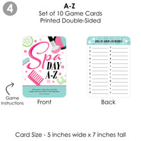 Spa Day - 4 Girls Makeup Party Games - 10 Cards Each - Gamerific Bundle