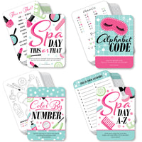 Spa Day - 4 Girls Makeup Party Games - 10 Cards Each - Gamerific Bundle