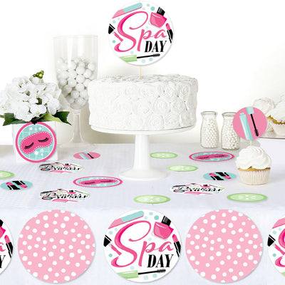 Spa Day - Girls Makeup Party Giant Circle Confetti - Party Decorations - Large Confetti 27 Count