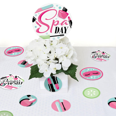 Spa Day - Girls Makeup Party Giant Circle Confetti - Party Decorations - Large Confetti 27 Count