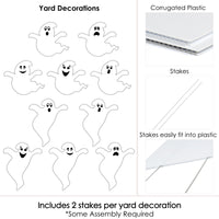 Spooky Ghost - Ghost Shape Lawn Decorations - Outdoor Halloween Yard Decorations - 10 Piece