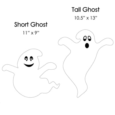 Spooky Ghost - Ghost Shape Lawn Decorations - Outdoor Halloween Yard Decorations - 10 Piece