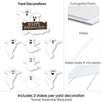 Spooky Ghost - Yard Sign & Outdoor Lawn Decorations - Halloween Party Yard Signs - Set of 8