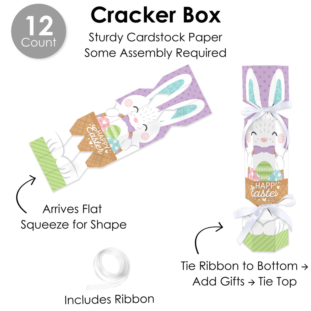 Spring Easter Bunny - No Snap Happy Easter Party Table Favors - DIY Cracker Boxes - Set of 12