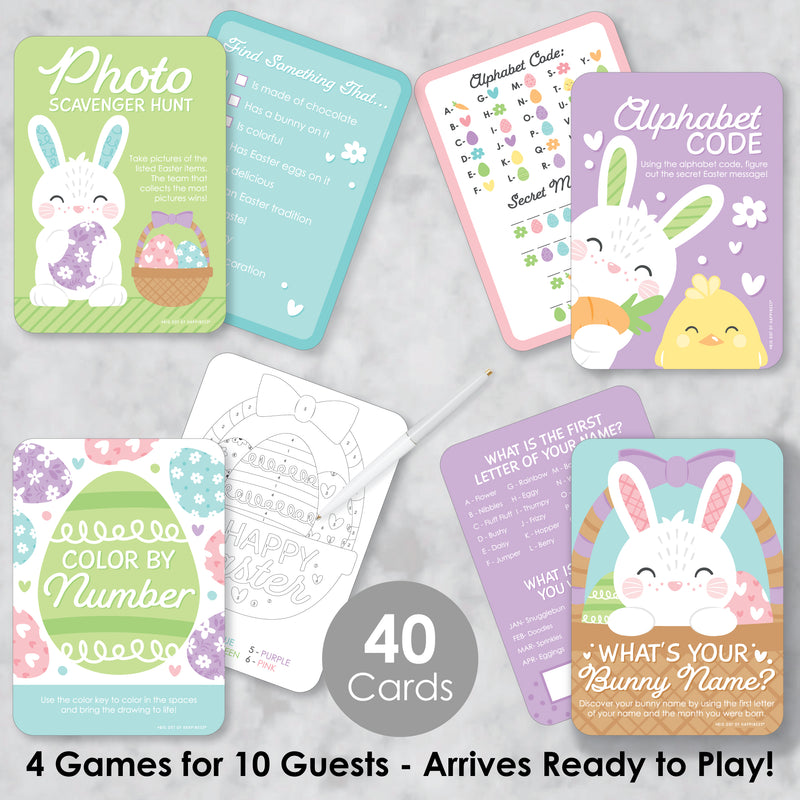 Spring Easter Bunny - 4 Happy Easter Party Games - 10 Cards Each - Gamerific Bundle