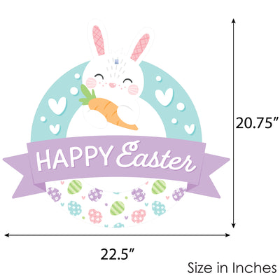 Spring Easter Bunny - Outdoor Happy Easter Party Decor - Front Door Wreath
