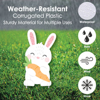 Spring Easter Bunny - Bunny, Egg, Basket Lawn Decorations - Outdoor Happy Easter Party Yard Decorations - 10 Piece