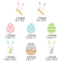 Spring Easter Bunny - Bunny, Egg, Basket Lawn Decorations - Outdoor Happy Easter Party Yard Decorations - 10 Piece