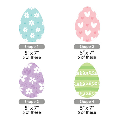 Spring Easter Bunny - Egg Decorations DIY Happy Easter Party Essentials - Set of 20