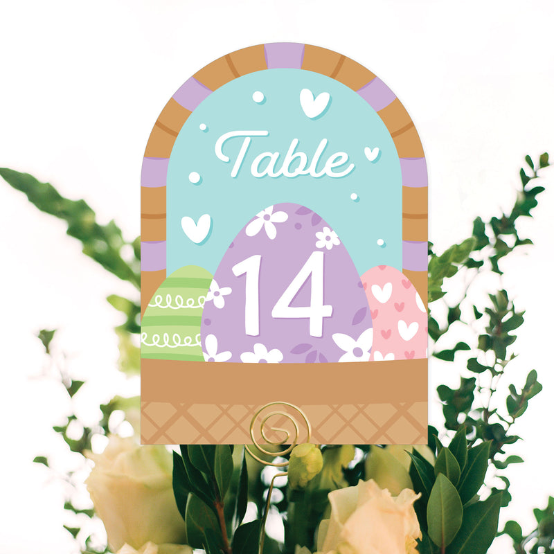 Spring Easter Bunny - Happy Easter Party Double-Sided 5 x 7 inches Cards - Table Numbers - 1-20