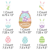 Spring Easter Bunny - Yard Sign and Outdoor Lawn Decorations - Happy Easter Party Yard Signs - Set of 8