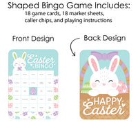 Spring Easter Bunny - Bingo Cards and Markers - Happy Easter Party Bingo Game - Set of 18