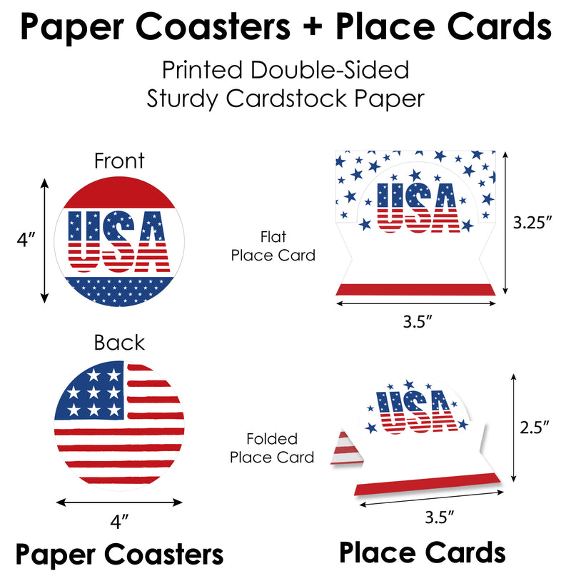 Stars & Stripes - Patriotic Party Paper Charger and Table Decorations - Chargerific Kit - Place Setting for 8