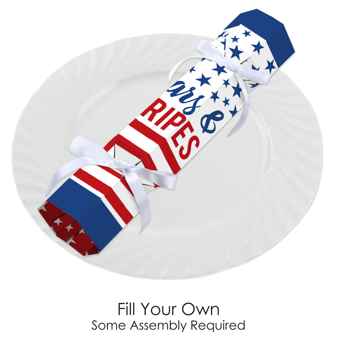 Stars & Stripes - No Snap Patriotic Party Table Favors - DIY Cracker Boxes - Set of 12