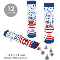 Stars & Stripes - No Snap Patriotic Party Table Favors - DIY Cracker Boxes - Set of 12