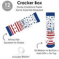 Stars & Stripes - No Snap Patriotic Party Table Favors - DIY Cracker Boxes - Set of 12