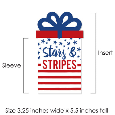Stars & Stripes - Patriotic Party Money and Gift Card Sleeves - Nifty Gifty Card Holders - Set of 8