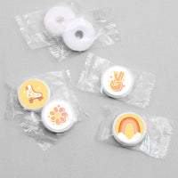 Stay Groovy - Boho Hippie Party Round Candy Sticker Favors - Labels Fit Chocolate Candy (1 sheet of 108)