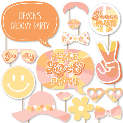 Stay Groovy - Boho Hippie Party Photo Booth Props Kit - 20 Count