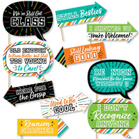Funny Still Got Class - High School Reunion Party Photo Booth Props Kit - 10 Piece