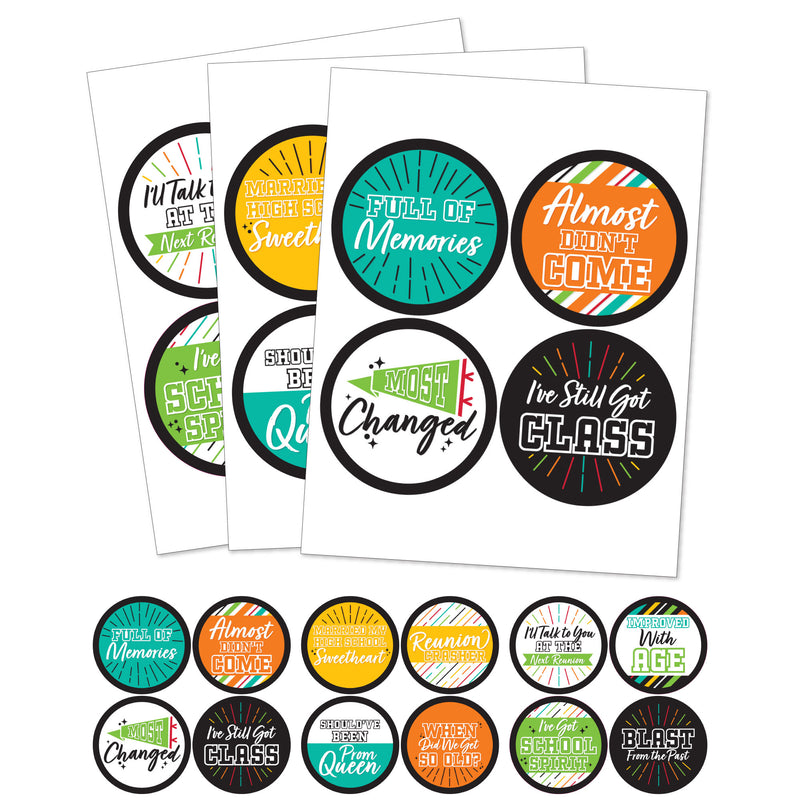 Still Got Class - High School Reunion Party Funny Name Tags - Party Badges Sticker Set of 12