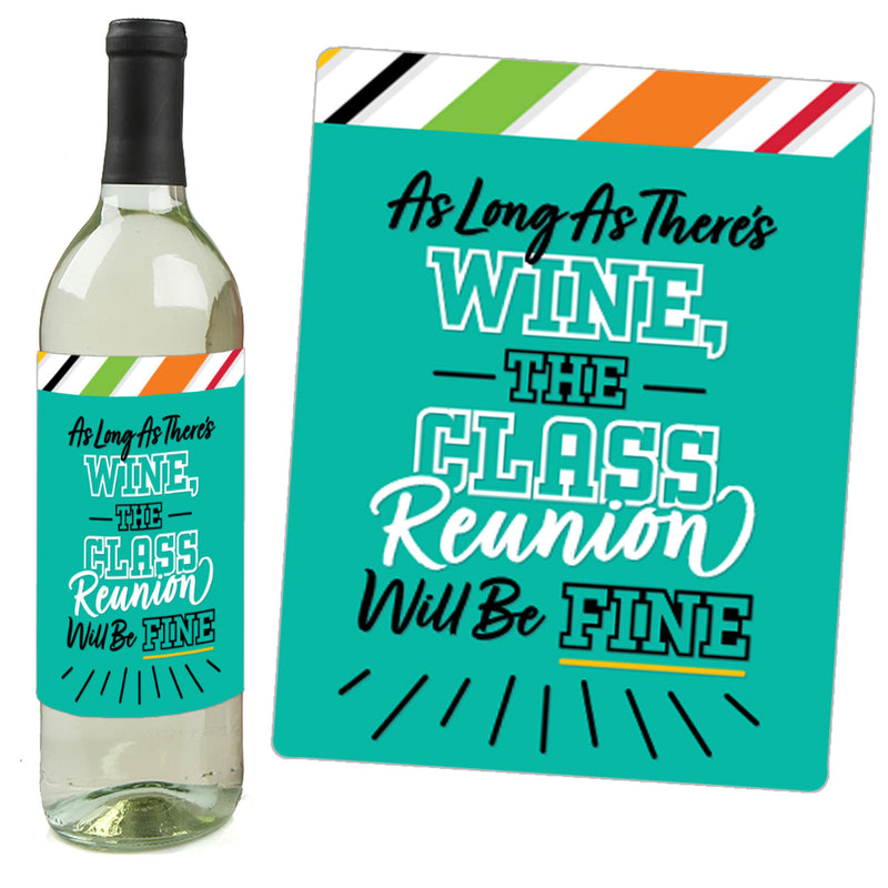 Still Got Class - High School Reunion Party Decorations for Women and Men - Wine Bottle Label Stickers - Set of 4