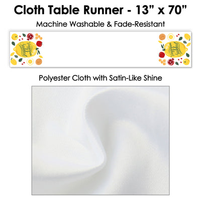 Sukkot - Sukkah Jewish Holiday Dining Tabletop Decor - Cloth Table Runner - 13 x 70 inches
