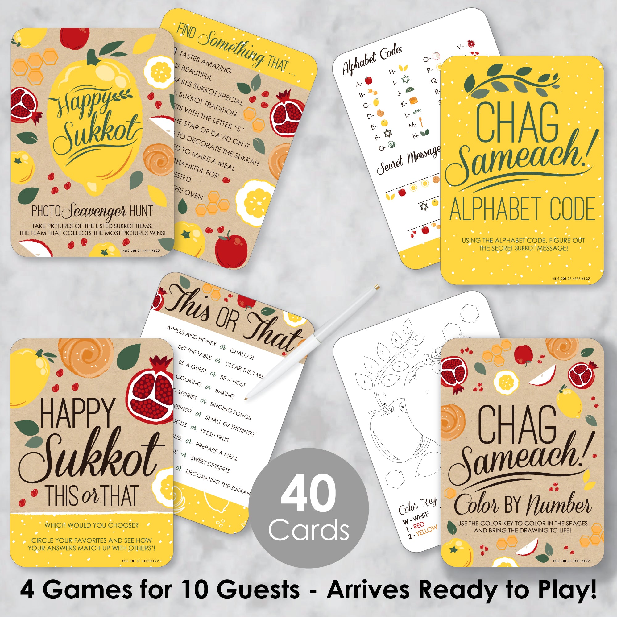 Ramadan Bingo Game Set - 18 Eid Mubarak Cards & Markers, Family Party Game, Made In USA - View #12