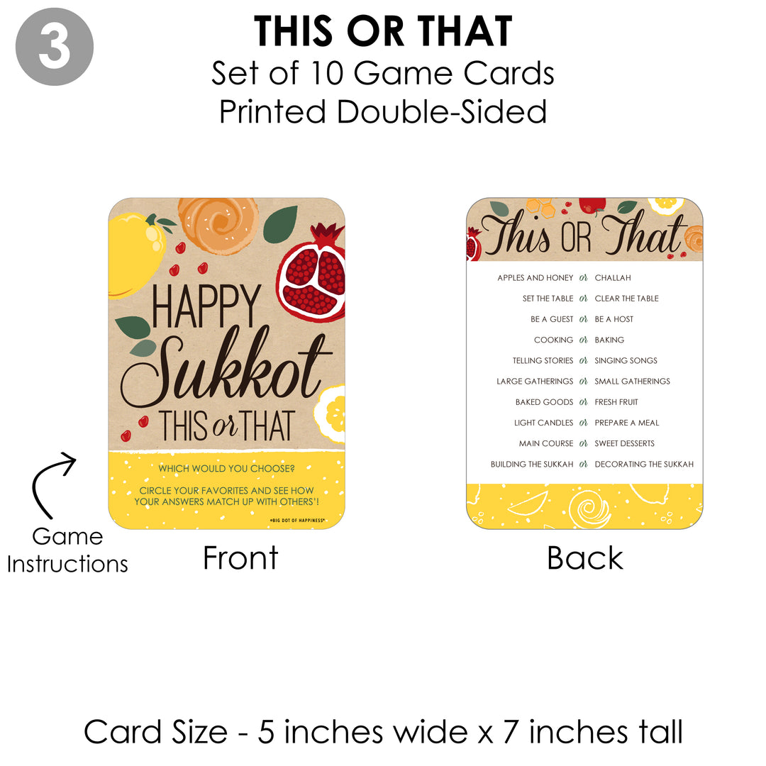 Sukkot - 4 Sukkah Jewish Holiday Games - 10 Cards Each - Gamerific Bundle