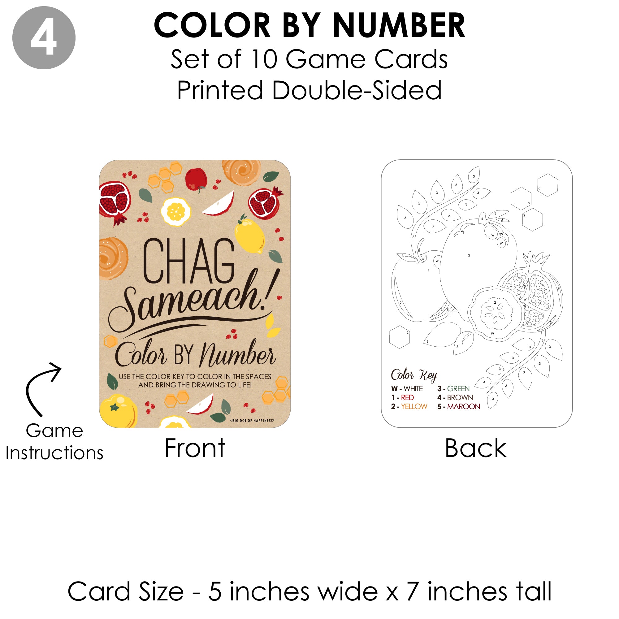 Sukkot Bingo Game Set - 18 Jewish Holiday Bingo Cards With Markers For Sukkah Parties