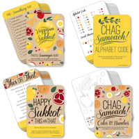 Sukkot - 4 Sukkah Jewish Holiday Games - 10 Cards Each - Gamerific Bundle