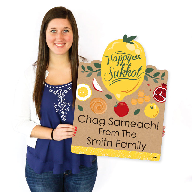 Sukkot - Party Decorations - Sukkah Jewish Holiday Personalized Welcome Yard Sign