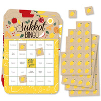 Sukkot - Bingo Cards and Markers - Sukkah Jewish Holiday Bingo Game - Set of 18