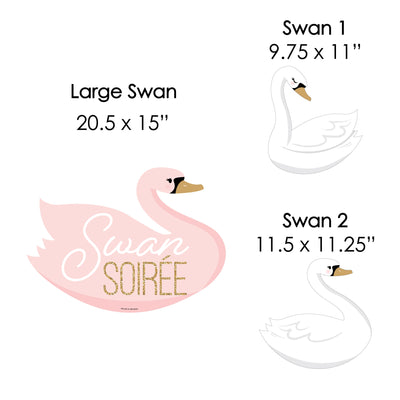 Swan Soiree - Yard Sign and Outdoor Lawn Decorations - White Swan Baby Shower or Birthday Party Yard Signs - Set of 8