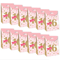 Sweet 16 - 16th Birthday Gift Favor Bags - Party Goodie Boxes - Set of 12
