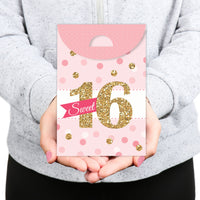 Sweet 16 - 16th Birthday Gift Favor Bags - Party Goodie Boxes - Set of 12